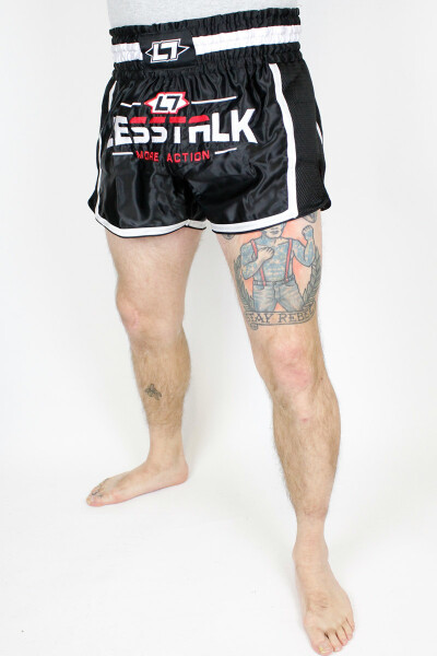 Less Talk Shorts Muay Thai Black White