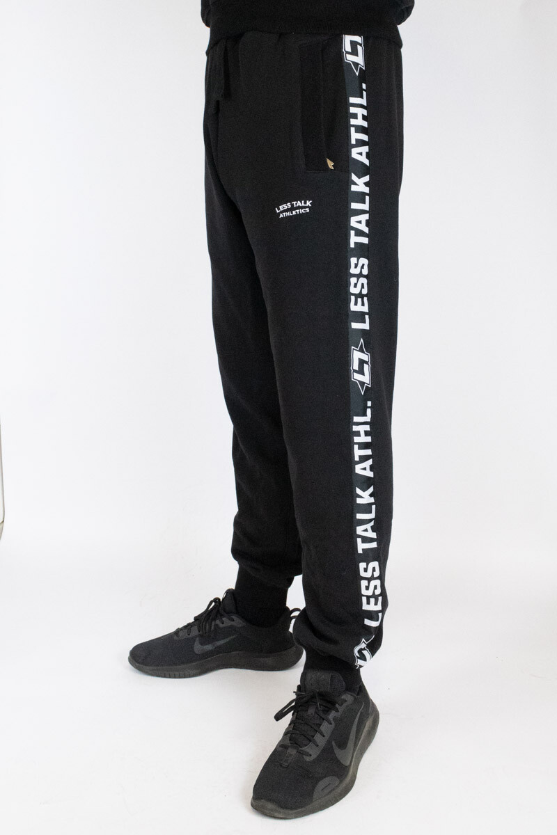Less Talk Athletics Taped Sweatpants Black