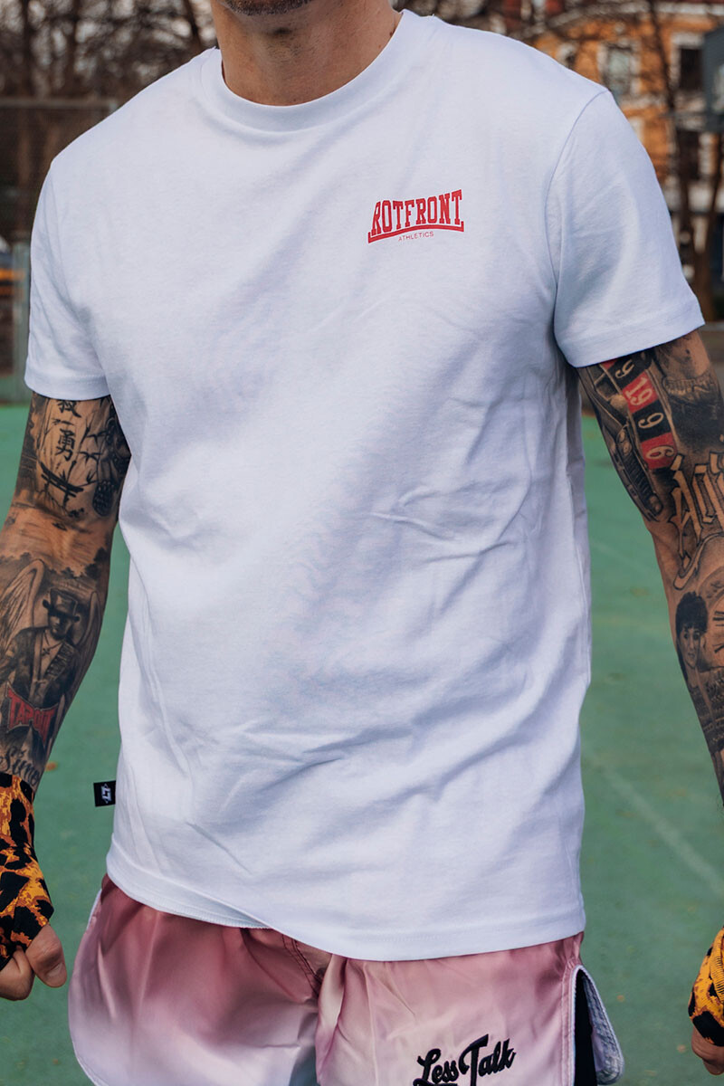 Less Talk T-Shirt Rotfront Pocket Print White