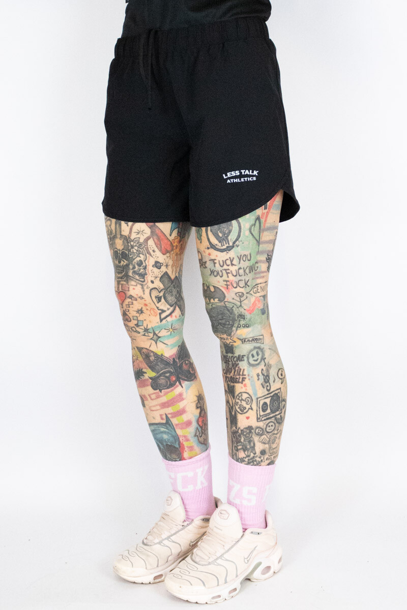 Less Talk Ladies Active Shorts Black
